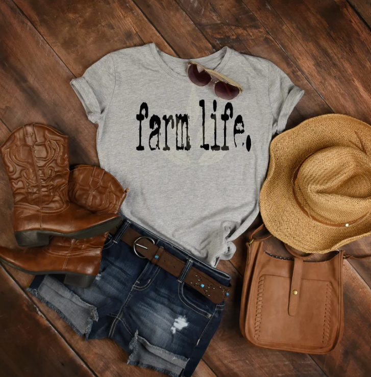 Farm Life Grunge Print