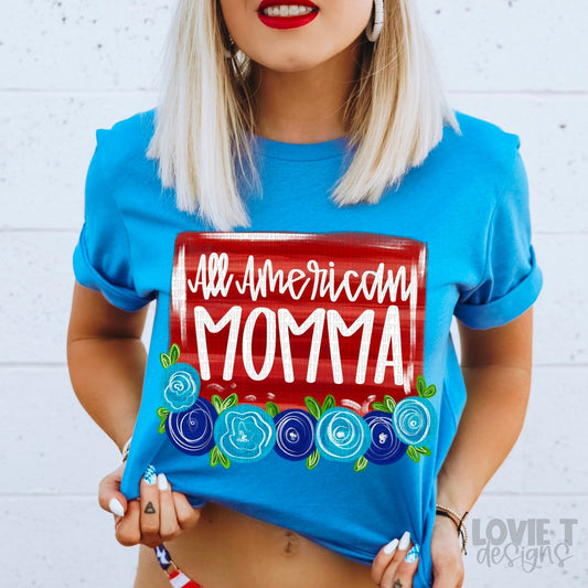 All American Momma Blue Florals