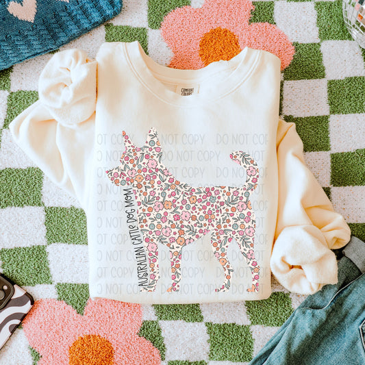 Floral Australian Cattle Dog Mom