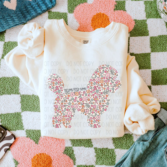 Floral Bichon Frise Mom