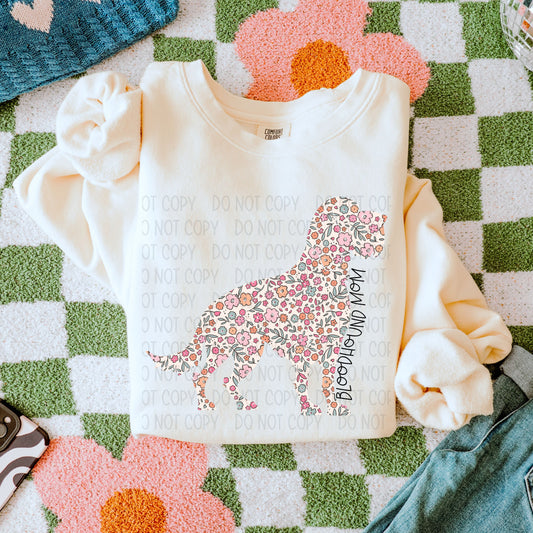 Floral Bloodhound Mom