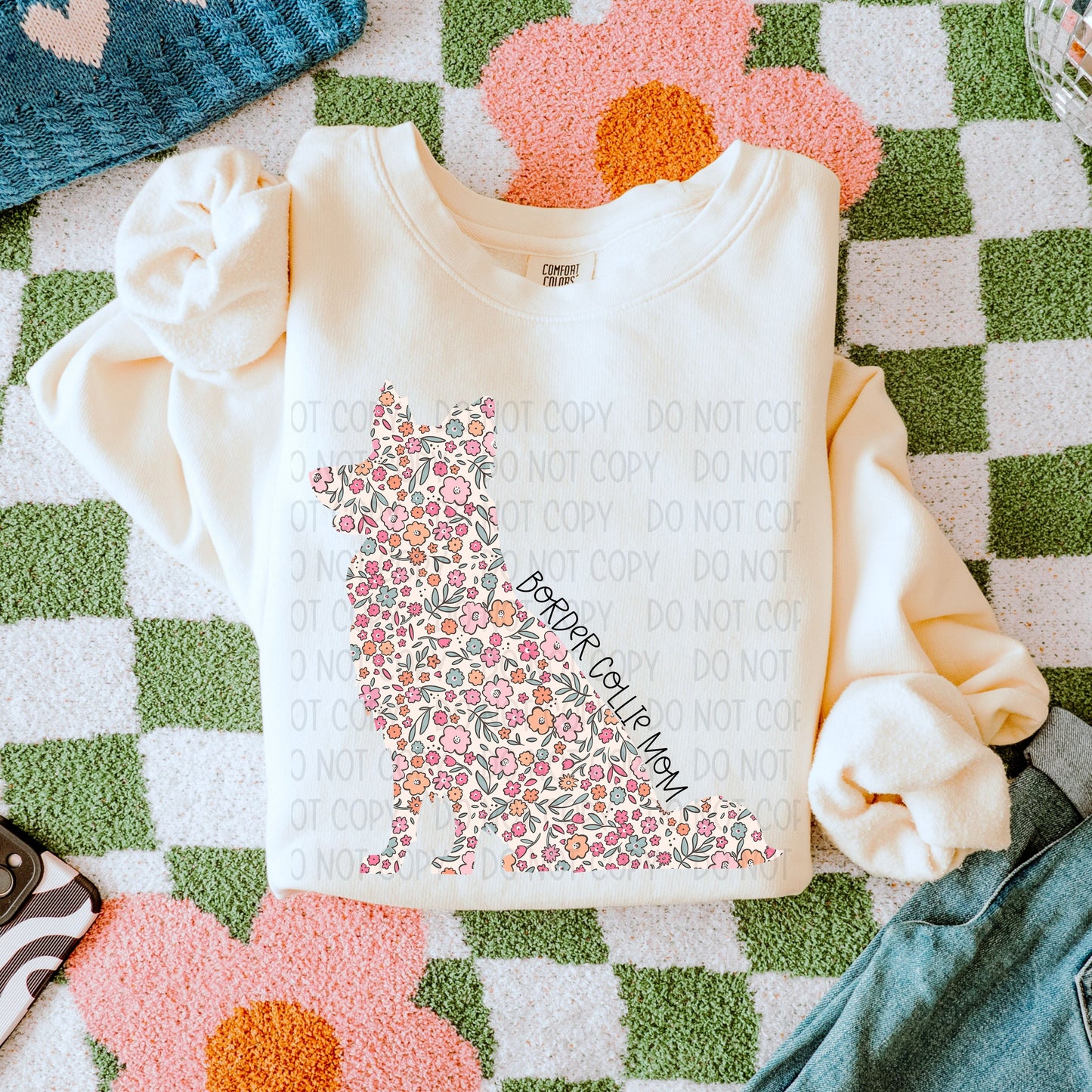 Floral Border Collie Mom