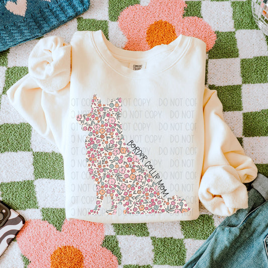 Floral Border Collie Mom