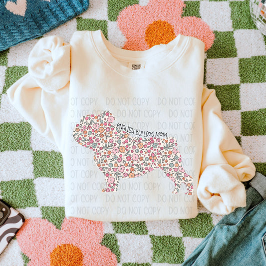 Floral Engilsh Bulldog Mom