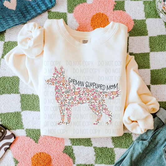 Floral German Shepherd Mom