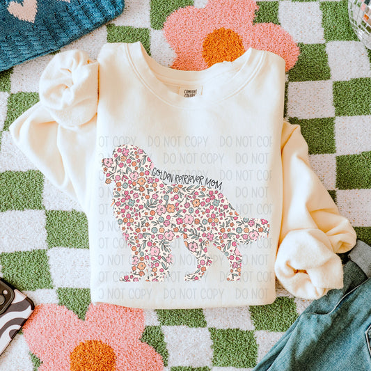 Floral Golden Retriever Mom