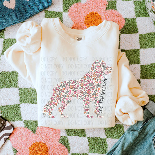 Floral Great Pyrenees Mom