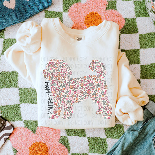 Floral Maltipoo Mom