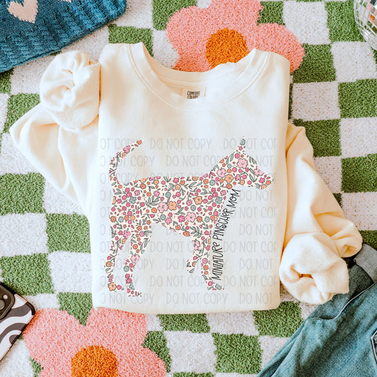 Floral Miniature Pinscher Mom