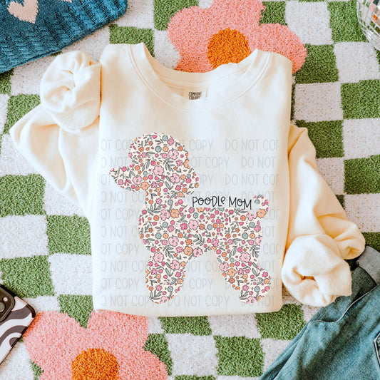 Floral Poodle Mom