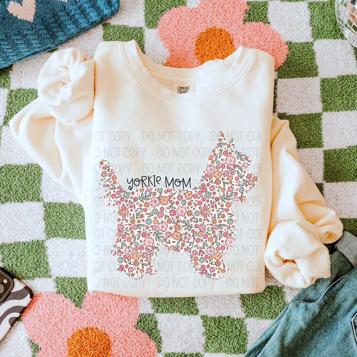 Floral Yorkie Mom