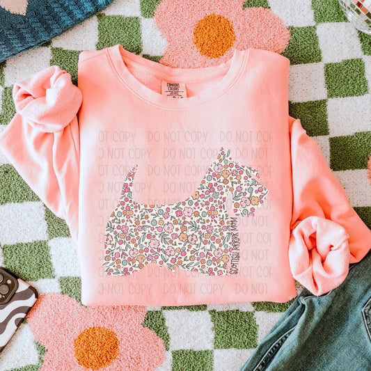 FloralScottish Terrier Mom