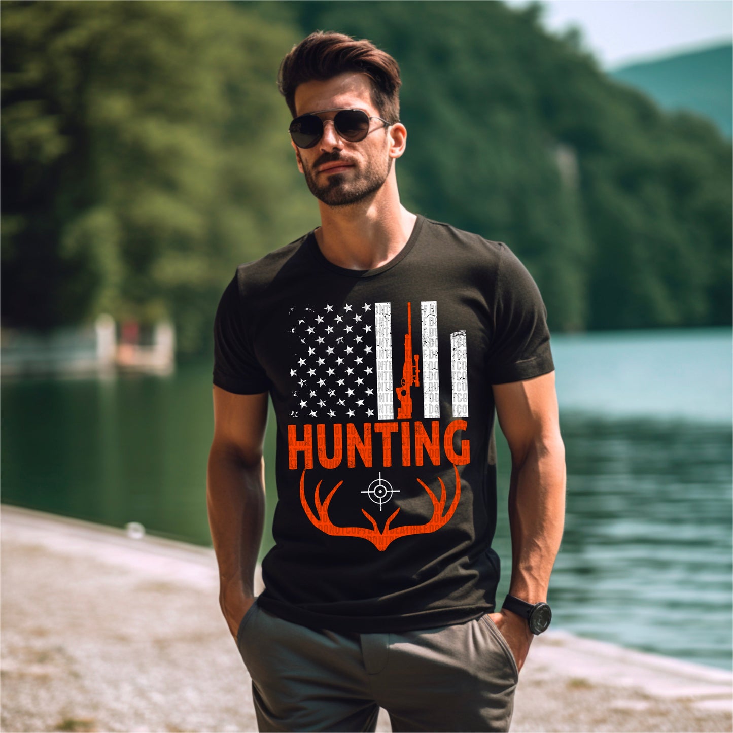 Hunting Flag White Primary