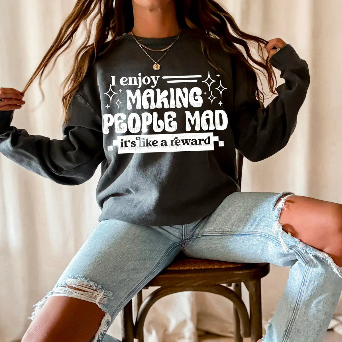 I Enjoy Making People Mad - White Ink