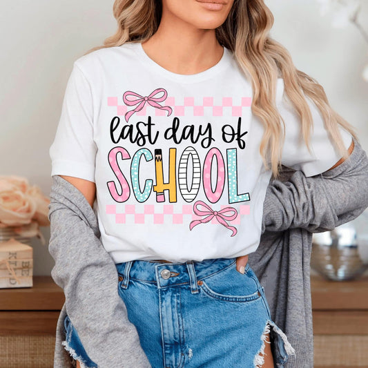 Last Day of School Pink Checkers