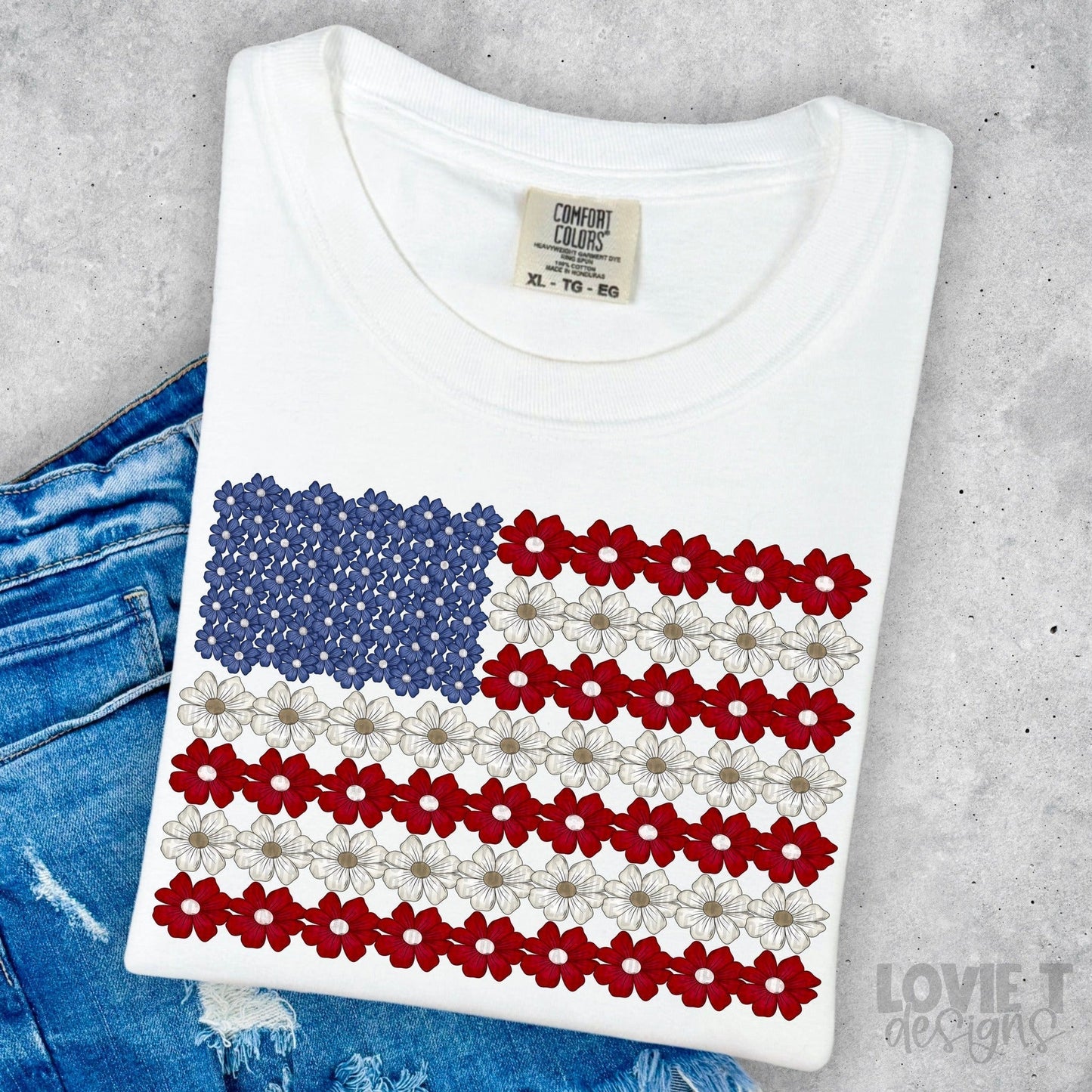 Red White and Blue Florals