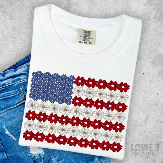 Red White and Blue Florals