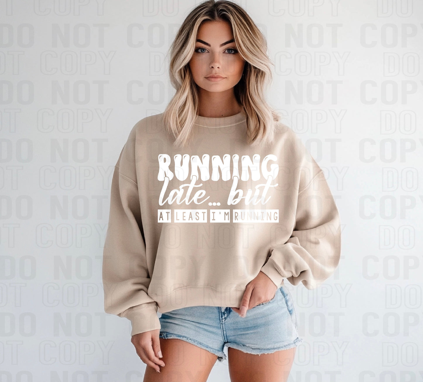 Running Late White Font