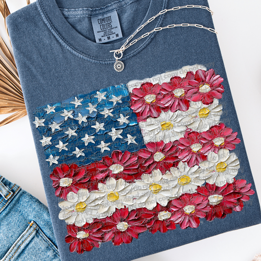 Painted Floral Flag